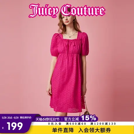 Juicy Couture橘滋春夏新款连衣裙短袖梭织A字裙甜美可爱风女图片