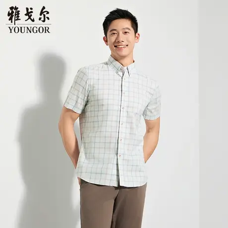 【商场同款】雅戈尔男士短袖衬衫夏季新款官方商务休闲短袖衬衫男商品大图