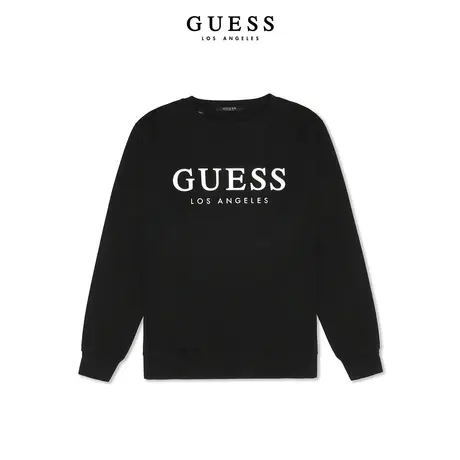 GUESS23新秋男士时尚经典字母印花百搭纯色圆领长袖卫衣-KM1K5453商品大图