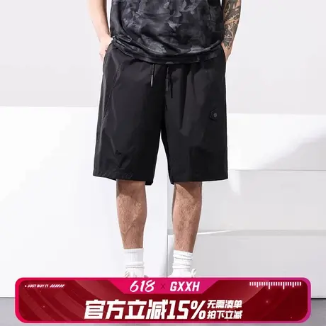 GxxH潮牌大码男装夏季五分裤宽松休闲冰丝透气胖子运动设计感短裤图片