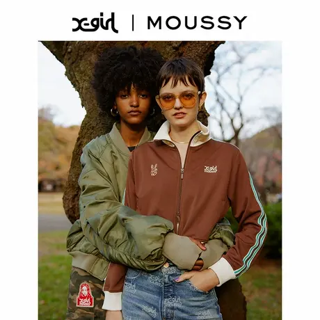 X-girl系列 MOUSSY 办公室运动风直筒立领外套女010GAL01-5290商品大图