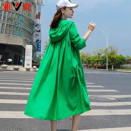 雅鹿官方正品2024新款防晒衣女中长款沙滩风衣透气夏天薄款潮外套商品大图