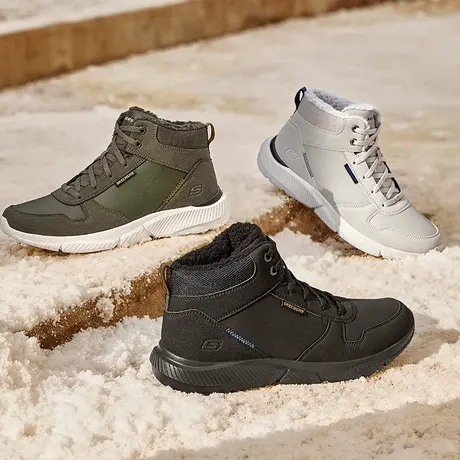 Skechers斯凯奇秋季新款男士绑带高帮鞋舒适保暖加绒柔软舒适鞋子商品大图