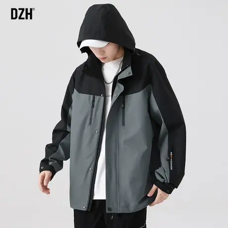 男士户外防水冲锋衣登山风衣外套男春秋川西旅游穿搭男装飞行夹克商品大图