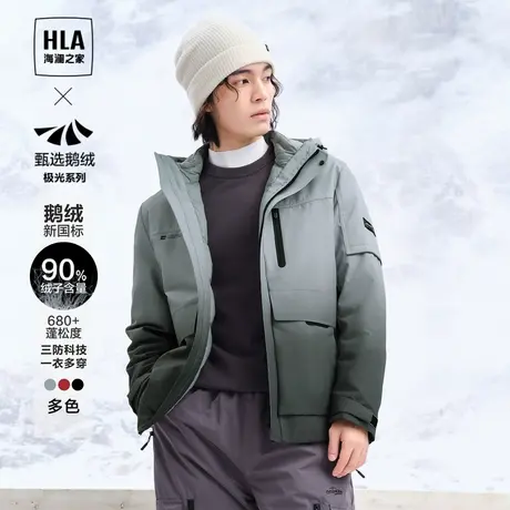 HLA/海澜之家【曾舜晞同款】极光超能羽绒服23秋冬新款三防外套男商品大图