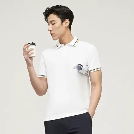 雅戈尔奥莱 男装POLO衫新款商务休闲纯棉翻领短袖T恤商品大图