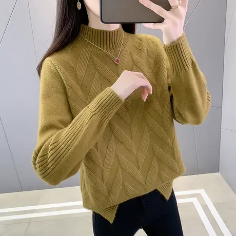 半高领毛衣套头打底衫女春装2023年新款内搭爆款百搭洋气针织衫女图片