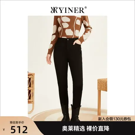 YINER音儿女装2022冬新款外穿发热蓄热白鸭绒羽绒裤商品大图