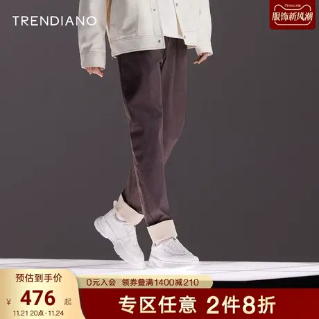 TRENDIANO官方男装秋冬季新款梭织牛仔休闲长裤男裤子九分裤商品大图