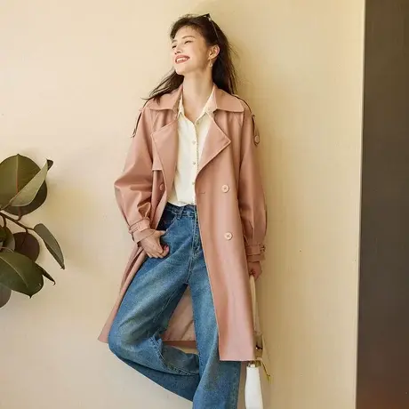 时尚气质通勤减龄中长款风衣外套女士2023年秋季新款上班族上衣图片