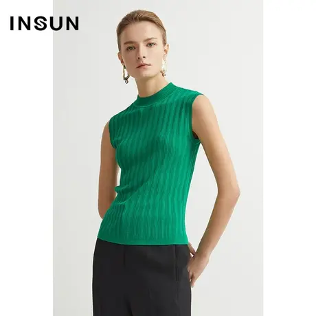 恩裳奥莱夏季显瘦坑条垂感四面弹凉爽透气毛针织衫图片