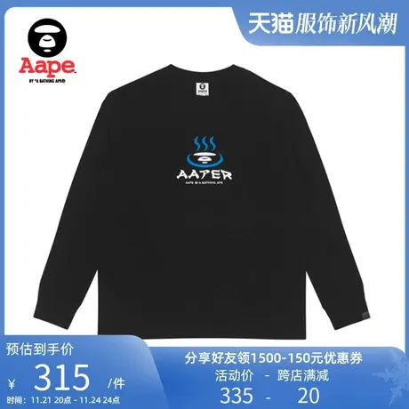 Aape旗舰店男装春夏猿人字母日式图案印花长袖T恤1219XXJ商品大图
