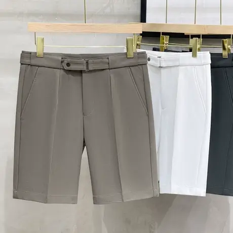 短裤男士夏季薄款商务修身西装裤工装五分裤潮牌男款裤子休闲百搭商品大图