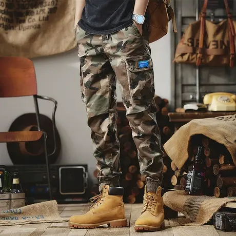 Modi Nick/摩帝尼克男士裤子休闲工装裤宽松舒适迷彩束脚休闲长裤商品大图
