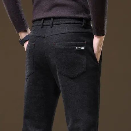 黑色西装裤秋冬季高端修身直筒休闲裤子男款商务正装弹力西裤男装商品大图