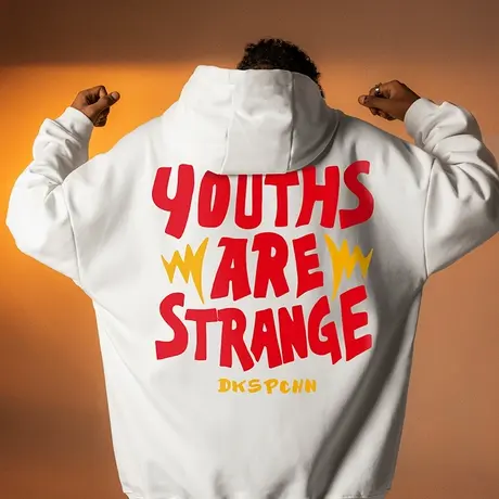 Nuthink美式潮牌保暖连帽卫衣男加绒加厚情侣宽松大码外套春季潮商品大图