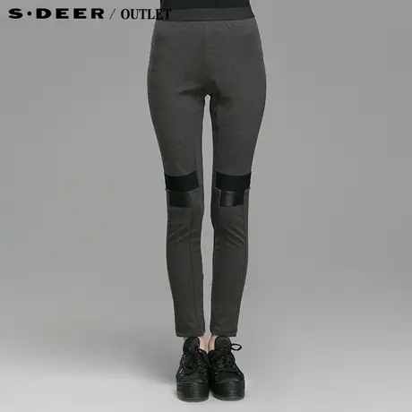 【清仓】sdeer圣迪奥女随性几何结构感长裤S14380877商品大图