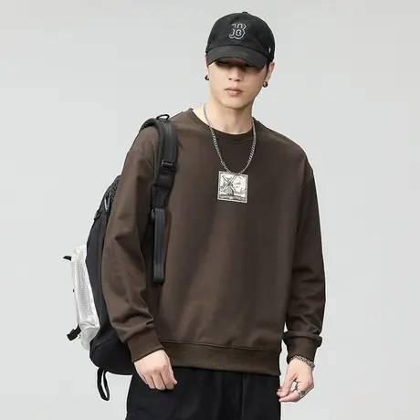 圆领男士休闲卫衣时尚秋冬款潮流卫衣宽松舒适男士外穿休闲卫衣商品大图