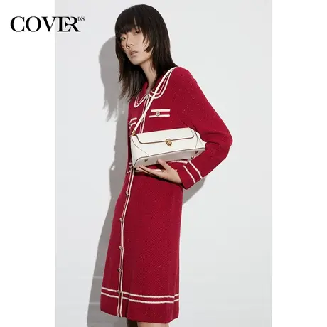 COVER2023春季法式香风针织连衣裙图片