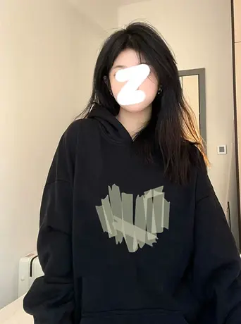 连帽卫衣女秋冬2022新款加绒加厚正肩设计感小众oversize外套潮图片