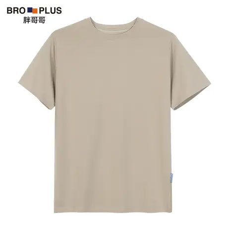 胖哥哥冰丝2023夏季新款短袖T恤男士大码宽松休闲时尚潮流丝光棉图片