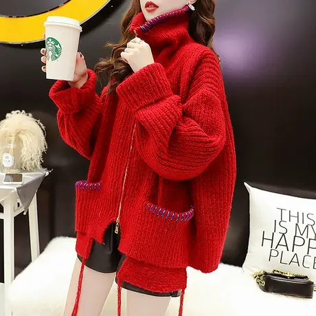 秋冬2023新款设计感小众毛衣开衫外套女宽松外穿慵懒风很仙的上衣图片