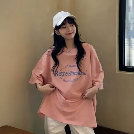 港风短袖t恤女2021年夏季新款宽松韩版ins半袖设计感小众上衣服潮商品大图