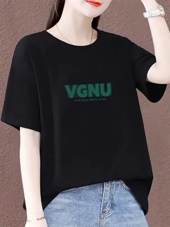 妈妈装大码短袖女夏季新款日系简约仿棉打底半袖宽松显瘦女士t恤D商品大图