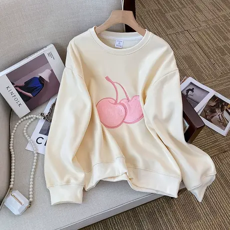 艺术生奶乖卫衣女2022新款秋冬加绒加厚ins潮牌宽松大码奶系上衣图片