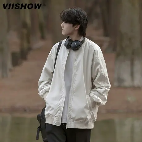 VIISHOW美式飞行员夹克男春秋款复古宽松潮流棒球服机能工装外套商品大图