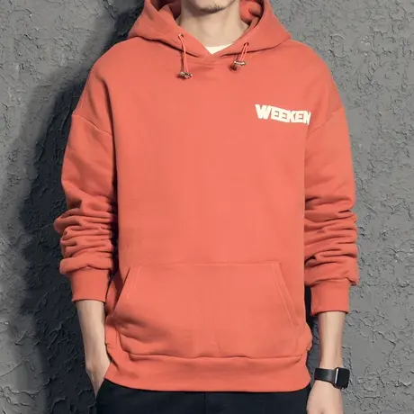 奕飏秋冬款连帽卫衣男潮牌欧美宽松高街字母印花简约长袖帽衫上衣图片