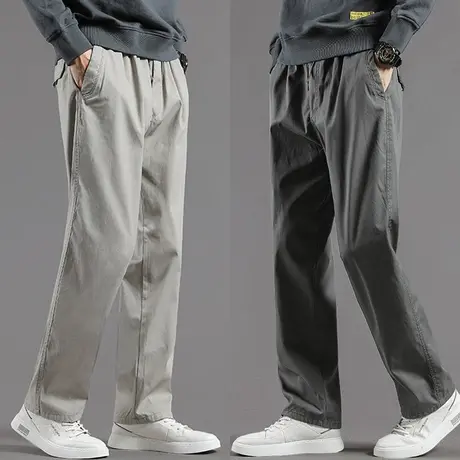 休闲裤男款秋季宽松直筒工装裤子男春秋款大码男裤中年男士运动裤商品大图