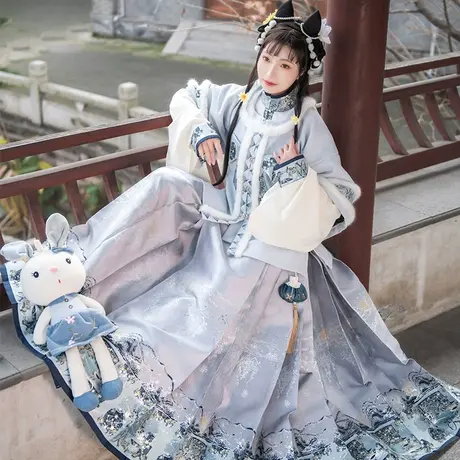 【如梦霓裳丨星冉 】明制汉服女袄裙国风经典马面裙秋冬古风套装图片