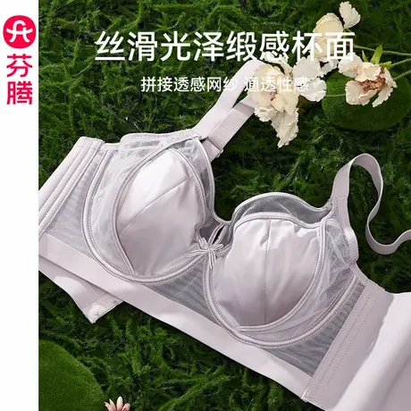 芬腾内衣女大胸显小薄款透气性感文胸软钢圈上托防下垂收副乳胸罩图片