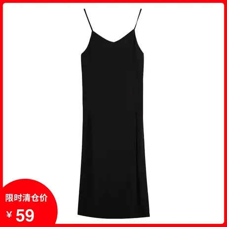 2023气质胖妹妹显瘦套装大码西装外套黑色吊带长裙胖mm遮肉两件套图片