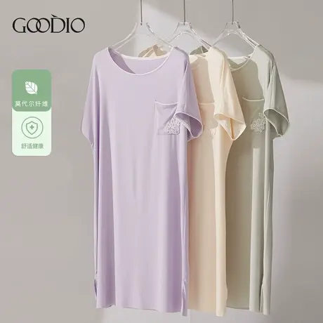 歌帝【直播】莫代尔罗纹连衣裙 GDB0410商品大图