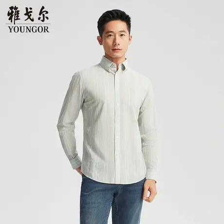 【商场同款】雅戈尔男士长袖衬衫春秋新款官方商务休闲长袖衬衫男图片