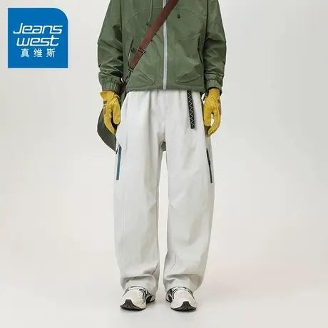 N5真维斯男士工装裤2025新款秋季潮流宽松直筒阔腿休闲裤男款裤子商品大图