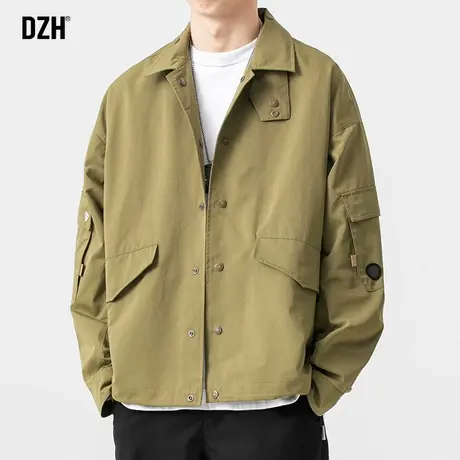 男士翻领夹克外套男潮高级感男装2023新款衣服秋季上衣男款夹克衫商品大图