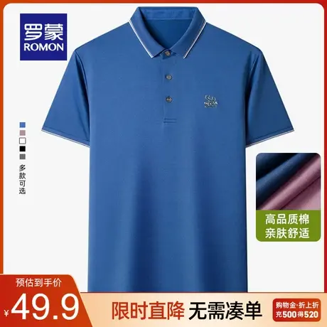 【特惠】罗蒙短袖T恤男翻领休闲夏季薄款中青年商务短袖POLO衫男图片