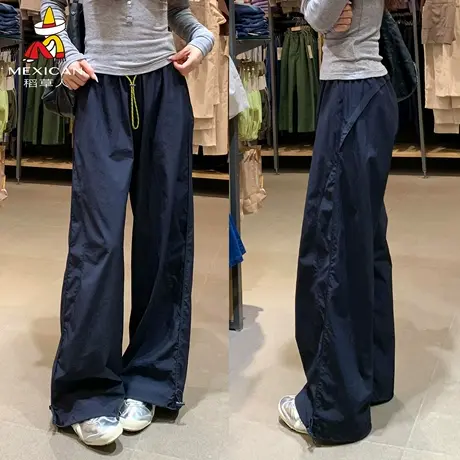 稻草人【可穿四季】速干工装裤女夏薄款显瘦小个子运动爬山冲锋裤商品大图