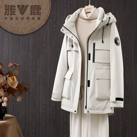 2025雅鹿正品官方新羽绒冲锋衣时尚连帽韩版外套女羽绒服女款图片