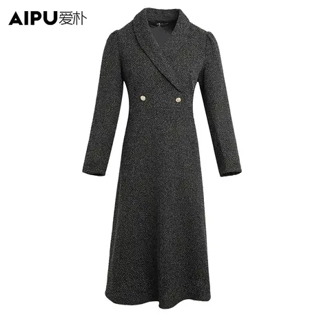 爱朴【直播专享】气质大码女装秋冬新款时尚设计感胖mm显瘦连衣裙图片