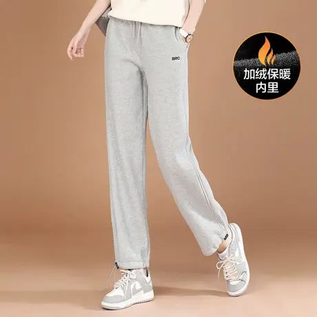 【11月16日8折上新】宽松休闲松紧腰束脚卫裤软糯垂感加绒休闲裤商品大图