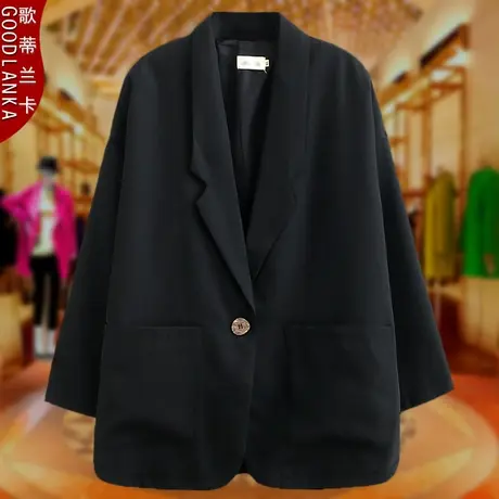 胖妹妹春秋西服外套加肥加大码女装宽松胖mm显瘦一粒扣西装200斤图片