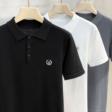 刺绣polo衫男短袖夏季潮流商务休闲男装翻领衣服男士高端t恤潮牌商品大图
