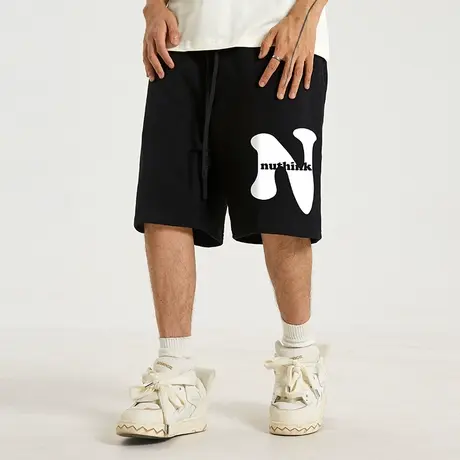 Nuthink国潮370g重磅裤子5分短裤潮牌 男潮休闲宽松卫裤男款男裤商品大图