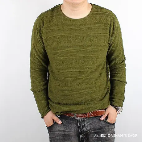 2017秋新款特大号男装薄款时尚韩版加肥加大码男士棉线衣毛衣图片