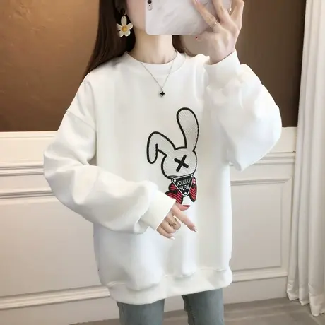 女士兔子圆领小个子卫衣女薄款宽松2023年新款春款女装爆款洋气商品大图