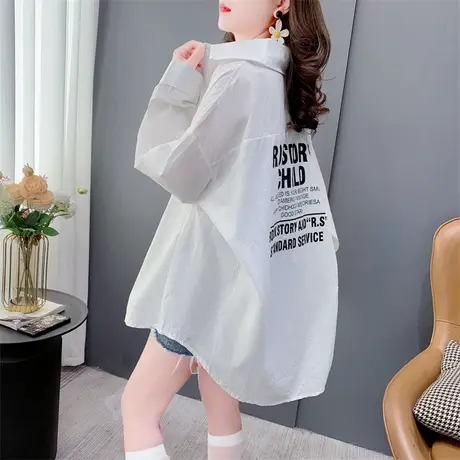 中长款休闲衬衫外套女春季2023年新款韩版宽松慵懒风洋气减龄上衣商品大图